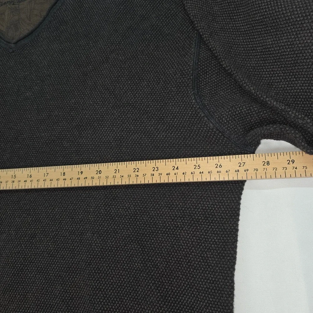 Tommy Bahama Mens XXL‎ V-Neck Sweater Brown Cotton Wool Blend Textured Knit